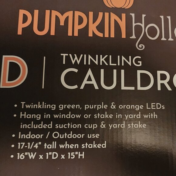 Pumpkin Hollow LED Twinkling Cauldron indoor or outdoor use - Picture 4 of 4
